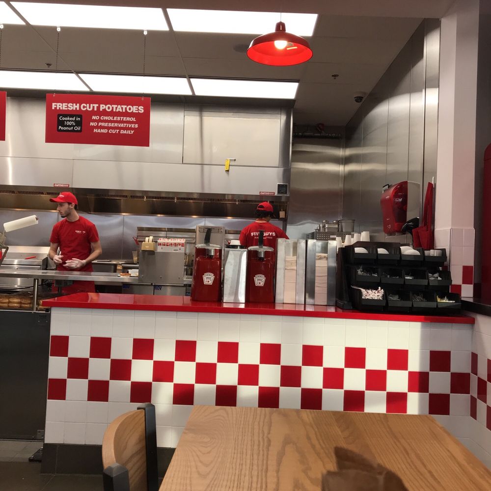 a restaurant kitchen with red and white checkered walls a restaurant kitchen with red and white checkered walls