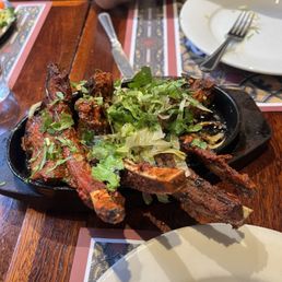 Dry meat lamb chop appetizer