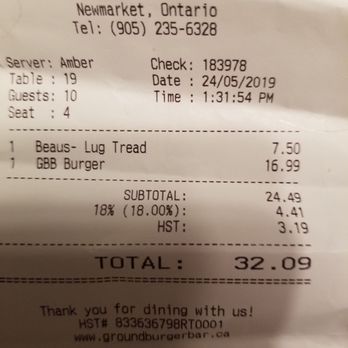Ground Burger Bar - Please tell me if a 18% gratuity is HST taxable by the feds. - Burgers Near Me - Newmarket, Ontario Ground Burger Bar - Please tell me if a 18% gratuity is HST taxable by the feds. - Burgers Near Me - Newmarket, Ontario
