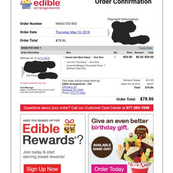 Edible Arrangements - Order that was never completed and will not give me my MONEY back. Reporting them to BBB - Florists Near Me - Rockwall, Texas