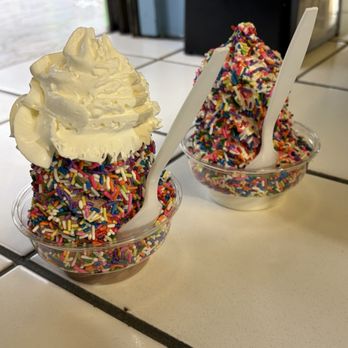 Quickway Twin Cone - Soft serve twist, rainbow sprinkles, whipped cream - Ice Cream & Frozen Yogurt Near Me - Bloomingburg, New York Quickway Twin Cone - Soft serve twist, rainbow sprinkles, whipped cream - Ice Cream & Frozen Yogurt Near Me - Bloomingburg, New York