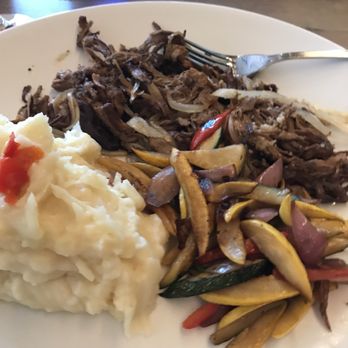 Montecatini Restaurant - Vaca Frita , mash potatoes, and veggies. - Italian Near Me - Miami, Florida Montecatini Restaurant - Vaca Frita , mash potatoes, and veggies. - Italian Near Me - Miami, Florida