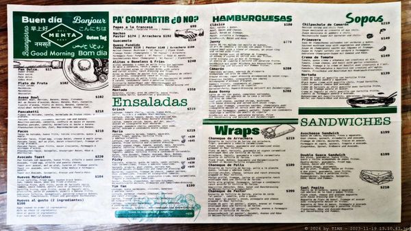 Menu photo 1 Menta Campeche, CAM