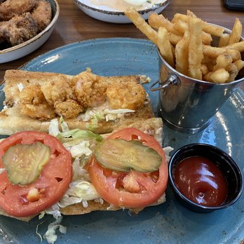 Emeril’s Table - Po-boy with only 4 shrimp. Ridiculous for New Orleans! - Seafood Near Me - Kenner, Louisiana