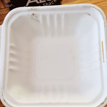 Al's Burger Shack - I requested a container since they put both burgers in same container.  I was given this dirty container. - Burgers Near Me - Chapel Hill, North Carolina