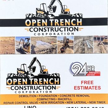 Open Trench Construction - a construction flyer for a construction company - General Contractors Near Me Open Trench Construction - a construction flyer for a construction company - General Contractors Near Me
