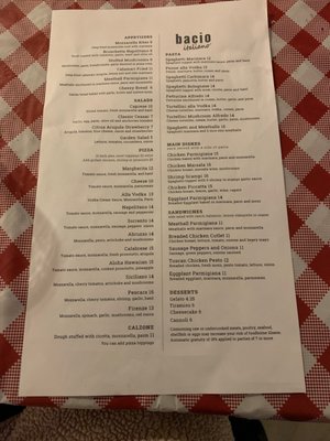 Menu photo 8 Bacio Italiano Tucson, AZ