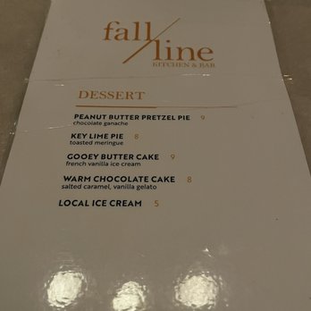 Fall Line Kitchen & Bar - Dessert menu - New American Near Me - Richmond, Virginia