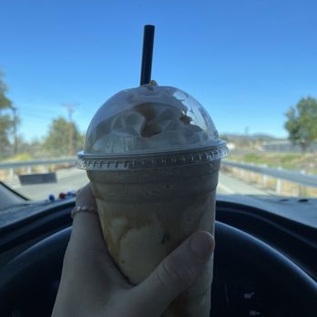 Common Grounds - Caramel Frappe with a pump of vanilla - Coffee & Tea Near Me - Anza, California