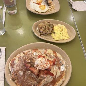 Snooze, an A.M. Eatery - Strawberry Shortcake Pancakes Side of eggs and hashbrowns - Breakfast & Brunch Near Me - Phoenix, Arizona Snooze, an A.M. Eatery - Strawberry Shortcake Pancakes Side of eggs and hashbrowns - Breakfast & Brunch Near Me - Phoenix, Arizona