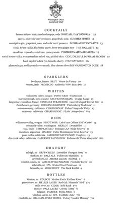 Menu photo 2 Fairview Dining Room Durham, NC