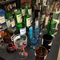 Alsip Swap-O-Rama Flea Market - A woman had a booth selling glasses and lamps made from liquor bottles. Totally beautiful!!!! All made by hands