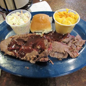 Central BBQ - Beef Brisket Plate with mac and cheese and coleslaw - Barbeque Near Me - Memphis, Tennessee