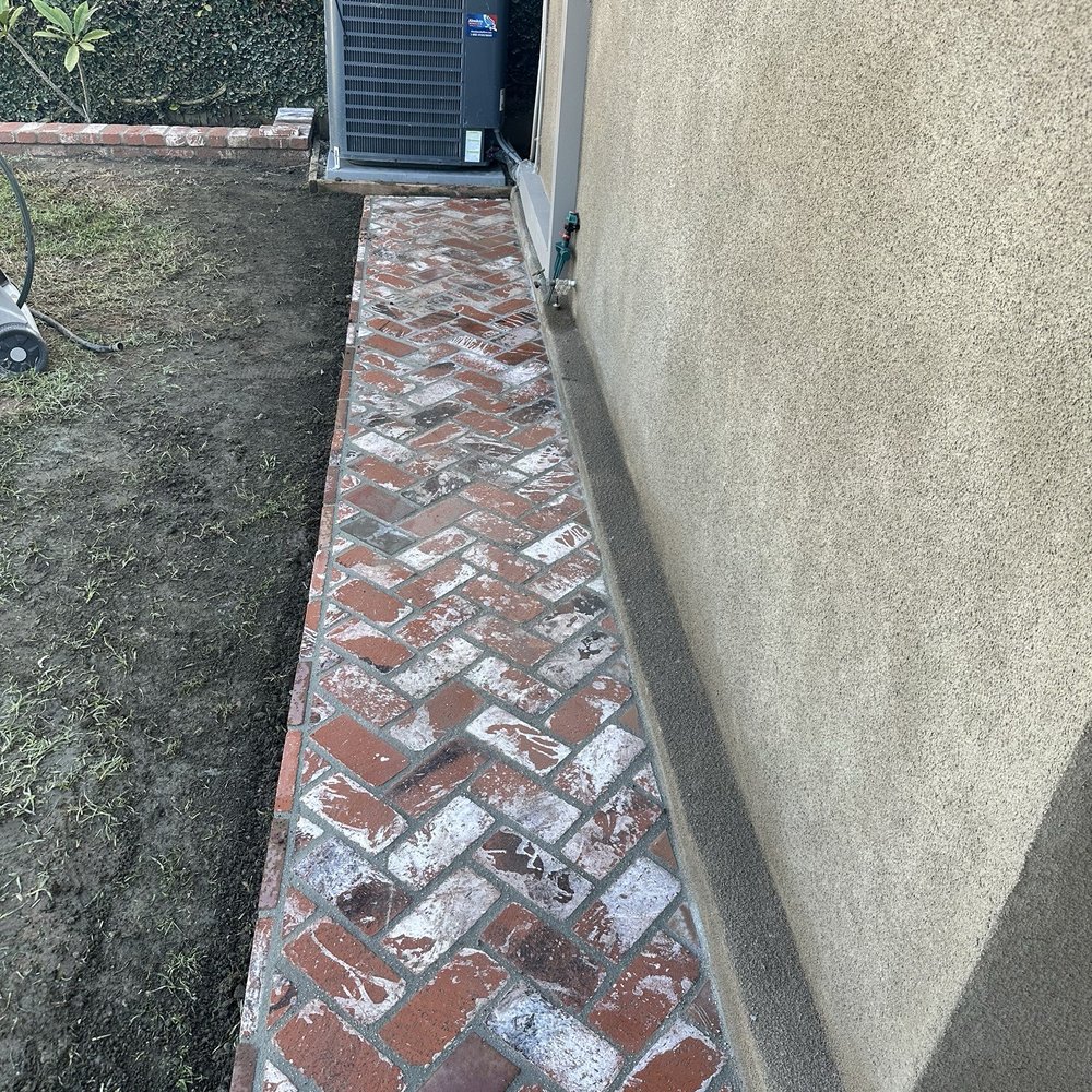 Bricked an old concrete pad Bricked an old concrete pad