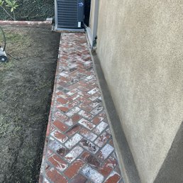 Bricked an old concrete pad Bricked an old concrete pad