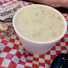 The Best clam chowder, loaded with clams for authentic New England flavor. And it came with real oyster crackers! Loved it! The Best clam chowder, loaded with clams for authentic New England flavor. And it came with real oyster crackers! Loved it!