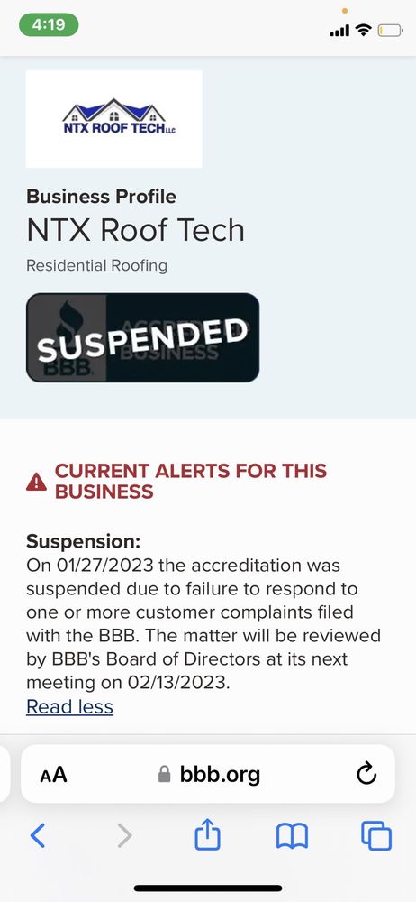 Slide of NTX Roof Tech