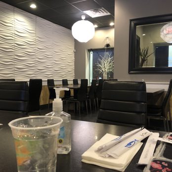 Rai Rai Ramen - inside restuarant - plastic water cups and hand sanitizer for covid measures - Ramen Near Me - North Brunswick, New Jersey