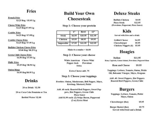 Menu photo 1 Philly Steaks Albuquerque, NM