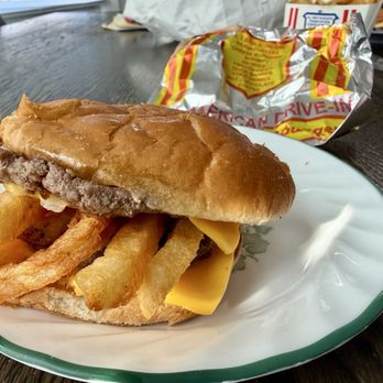 All American Hamburger Drive-In - Double Cheeseburger - Burgers Near Me - Massapequa, New York All American Hamburger Drive-In - Double Cheeseburger - Burgers Near Me - Massapequa, New York