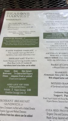Menu photo 1 Season's Harvest Cafe Cypress, TX