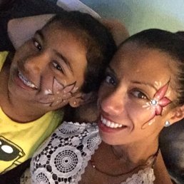 Post party face painting selfie.