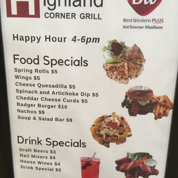 Highland Corner Grill - Happy hour menu - American Near Me - Madison, Wisconsin Highland Corner Grill - Happy hour menu - American Near Me - Madison, Wisconsin