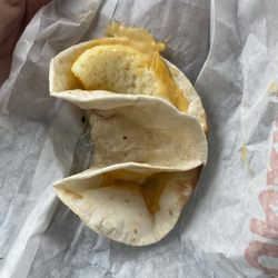 This was supposed to be a Wake-Up Wrap - Sausage Egg & Cheese, what I got was some sort of wet fortune cookie with no sausage.