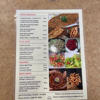 Antepian Turkish Cuisine - Back of menu - Turkish Near Me - Plano, Texas Antepian Turkish Cuisine - Back of menu - Turkish Near Me - Plano, Texas