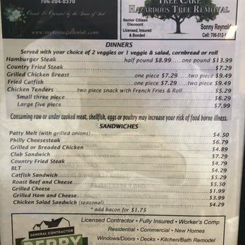 Shannon Diner - the menu for the restaurant - Barbeque Near Me - Rome, Georgia