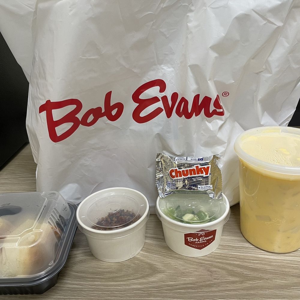 Bob Evans - Potato Cheddar Soup with biscuits, bacon & scallions, Excellent. Thank you & the young girl excelled in customer service. - Breakfast & Brunch Near Me - Aberdeen, Maryland Bob Evans - Potato Cheddar Soup with biscuits, bacon & scallions, Excellent. Thank you & the young girl excelled in customer service. - Breakfast & Brunch Near Me - Aberdeen, Maryland