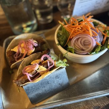 Whiskey Barrel - a tray of tacos and a bowl of salad - American Near Me - Stratford, Connecticut Whiskey Barrel - a tray of tacos and a bowl of salad - American Near Me - Stratford, Connecticut