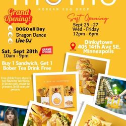 Bober Tea & Mochi Dough - Momo Korean Egg Drop - grand opening