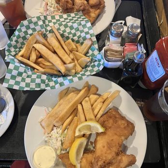 The Olde Ship - Fish and chips and Plymouth Seafood Platter - British Near Me - Fullerton, California