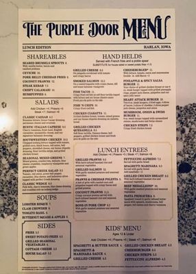 Menu photo 3 The Purple Door Harlan, IA