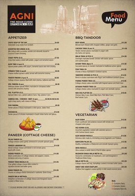 Menu photo 4 AGNI-FINE INDIAN CUISINE Calgary, AB