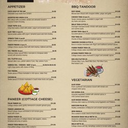 AGNI-FINE INDIAN CUISINE - Menu 1