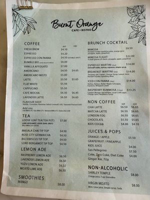 Menu photo 5 Burnt Orange Burnaby, BC