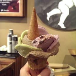 Large ice cream cone!  (organic kiwi, caramel with salted butter, amarena)
