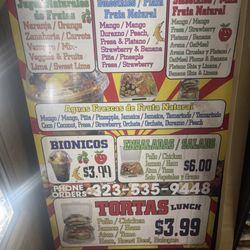 Venus Food Store - Menu of juice, smoothies, salads, and sandwiches served at this location.