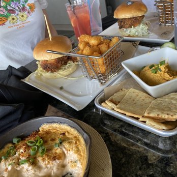 Topgolf - Buffalo dip, hummus & chicken sandwich - Golf Near Me - Roseville, California Topgolf - Buffalo dip, hummus & chicken sandwich - Golf Near Me - Roseville, California