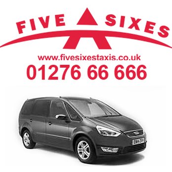 Five Sixes Taxis - 6 seater van MPV with our Five Sixes Taxis logo and a phone number 01276 66666 - Taxis Near Me - Camberley, SRY