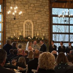 This wedding was held on a very cold day with even snow flurries and we stayed warm inside