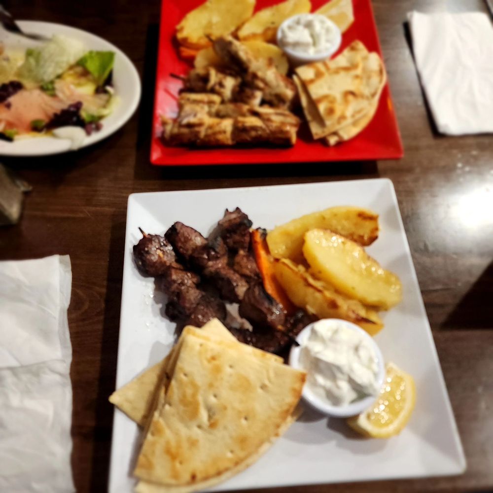 Zorba's Souvlaki Plus - Beef Souvlaki with Lemon Potatoes and Chicken Souvlaki with Lemon Potatoes - Greek Near Me - Astoria, New York Zorba's Souvlaki Plus - Beef Souvlaki with Lemon Potatoes and Chicken Souvlaki with Lemon Potatoes - Greek Near Me - Astoria, New York