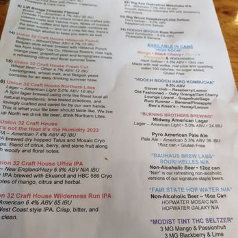 Union 32 Craft House - 30 July 2023 tap list, reds are House Brews - Sports Bars Near Me - Eagan, Minnesota