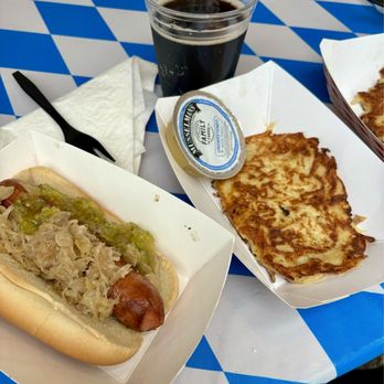 German Park Oktoberfest - So much good food. All beef hot dog, potato pancake and a root beer. - Festivals Near Me - Indianapolis, Indiana German Park Oktoberfest - So much good food. All beef hot dog, potato pancake and a root beer. - Festivals Near Me - Indianapolis, Indiana
