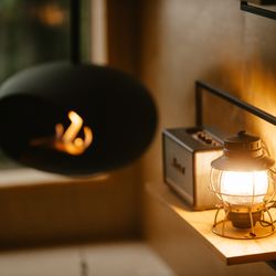 Lumen Nature Retreat - Fireplace of the Hygge Cabins