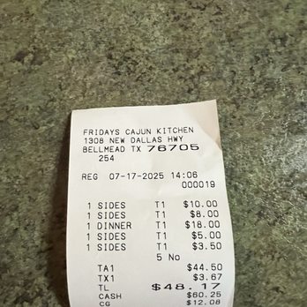 Friday's Seafood And More - Receipt - Seafood Near Me - Waco, Texas Friday's Seafood And More - Receipt - Seafood Near Me - Waco, Texas