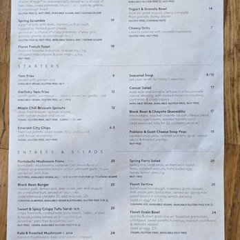 Floret - Menu - Vegetarian Near Me - Seattle, Washington
