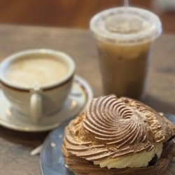 Talucci's Bakery - Cream puff, cappuccino and iced mocha.